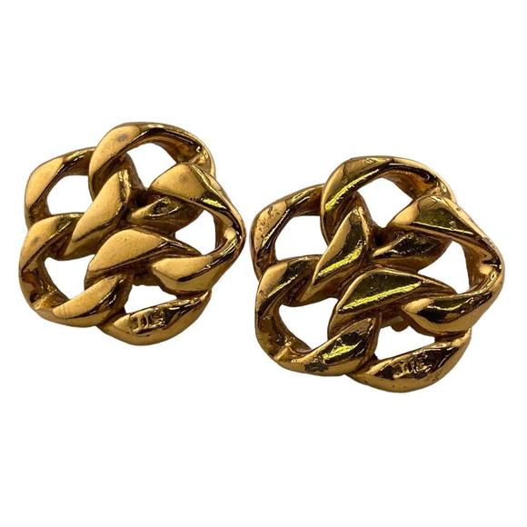 CHANEL Jewelry - CHANEL 23 Coco Mark Earrings Gold Ladies